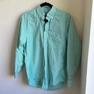 vineyard vines Mens Classic Fit Tucker Shirt green gingham check small
